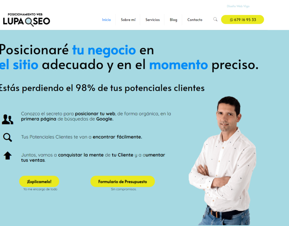 diseño web Vigo muestra la portada de la web lupaseo de Sergio